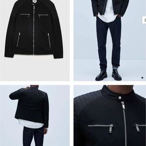 Zara Black Biker Jacket with Silver Accents
